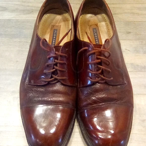 Vintage Florsheim Man y2k Oxford Genuine Leather Bolo Shoes Size 13d vintage florsheim royal imperial Wingtip pebble grain brown  main image 2